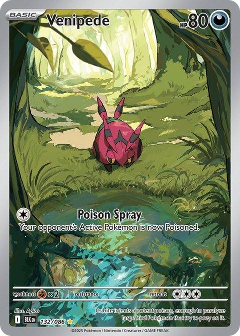 Venipede 132 Black Bolt Pokémon card
