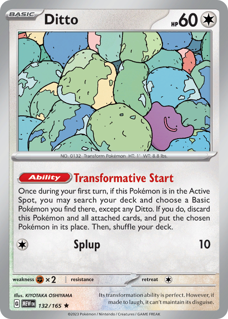 Ditto 132 151 Pokémon card