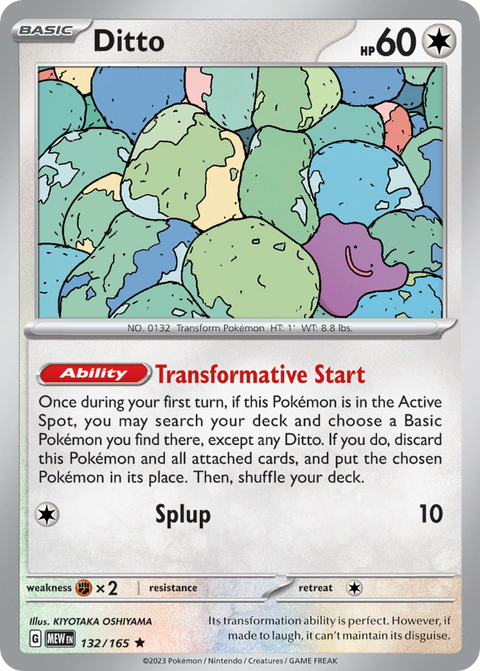 Ditto 132 151 Pokémon card