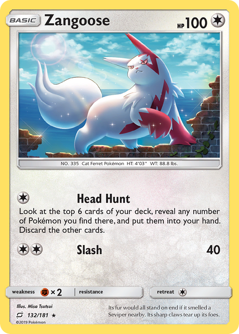 Zangoose 132 Team Up Pokémon card