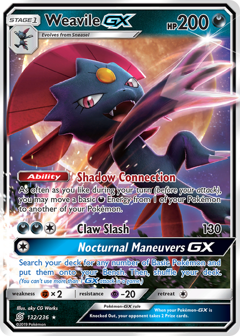 Weavile-GX 132 Unified Minds Pokémon card