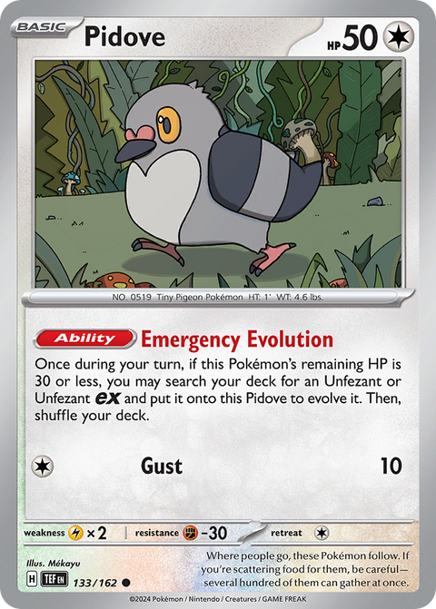 Pidove 133 Temporal Forces Pokémon card