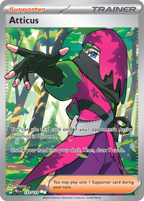 Atticus 133 Prismatic Evolutions Pokémon card