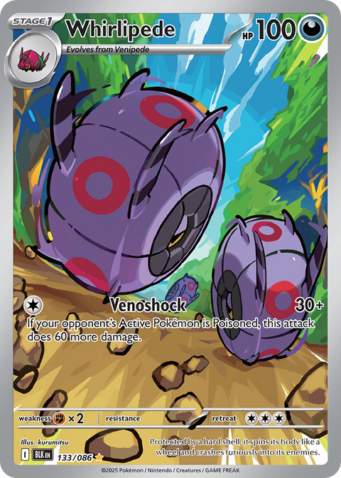 Whirlipede 133 Black Bolt Pokémon card