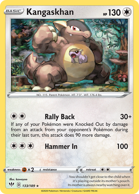 Kangaskhan 133 Darkness Ablaze Pokémon card