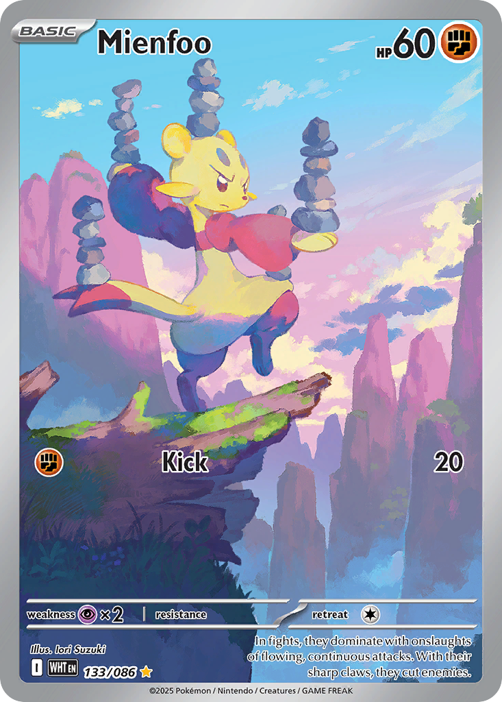 Mienfoo 133 White Flare Pokémon card