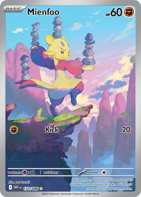 Mienfoo 133 White Flare Pokémon card