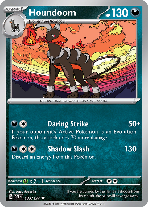 Houndoom 133 Obsidian Flames Pokémon card