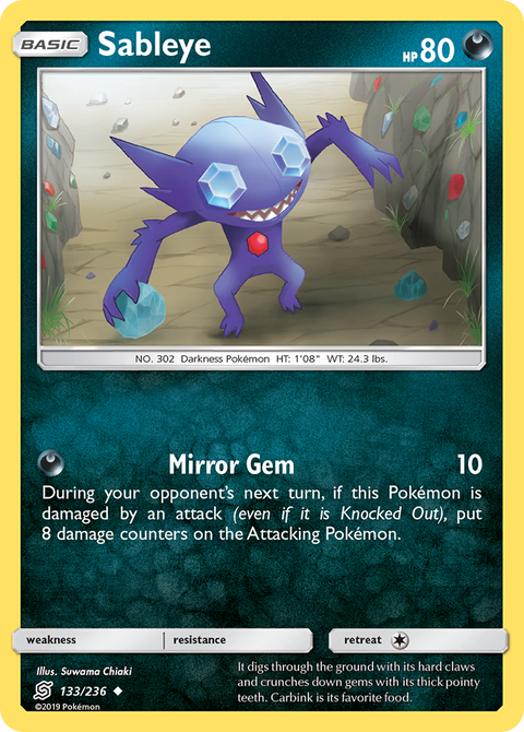 Sableye 133 Unified Minds Pokémon card