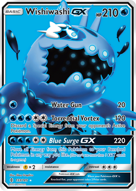 Wishiwashi-GX 133 Guardians Rising Pokémon card