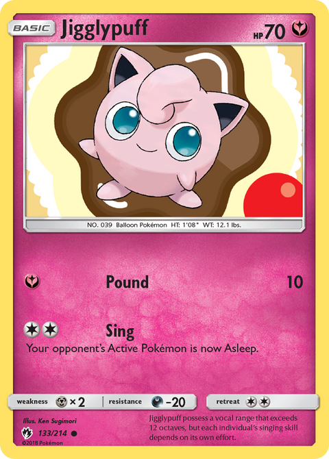 Jigglypuff 133 Lost Thunder Pokémon card