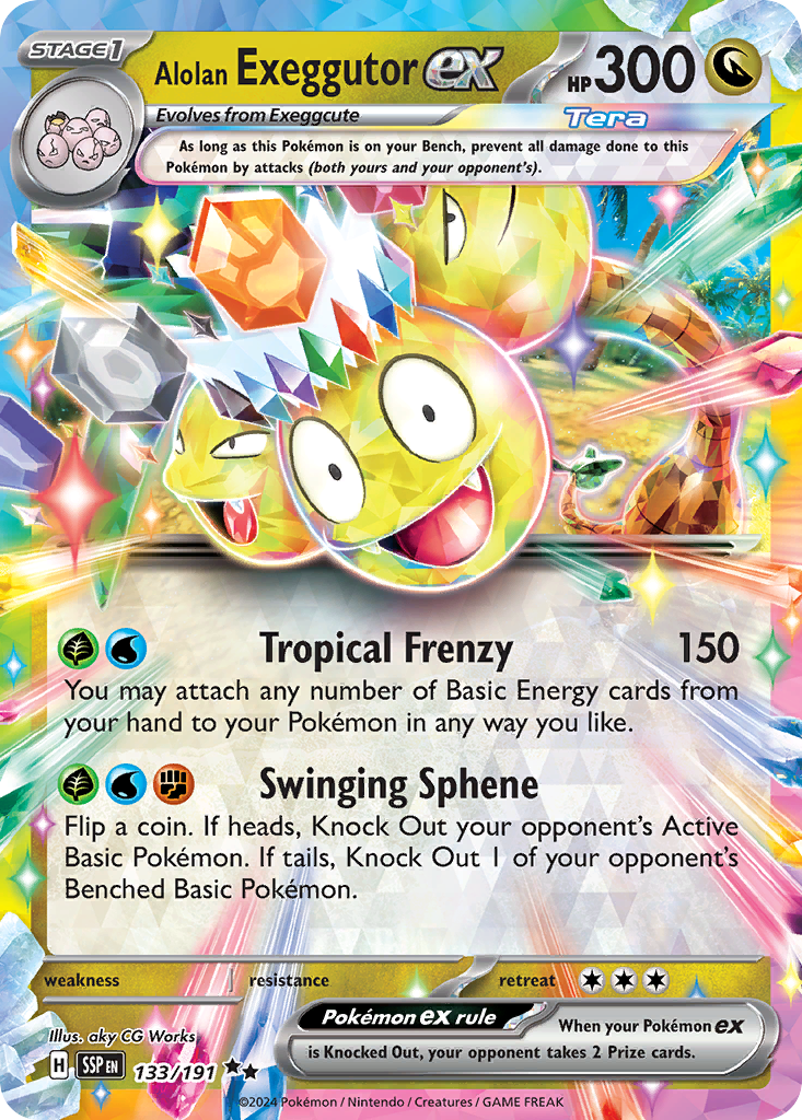 Alolan Exeggutor ex 133 Surging Sparks Pokémon card