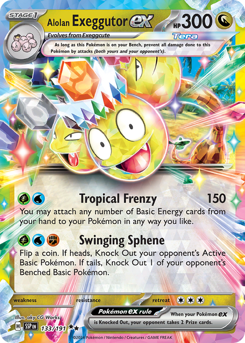Alolan Exeggutor ex 133 Surging Sparks Pokémon card