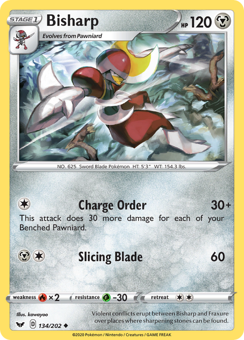 Bisharp 134 Sword & Shield Pokémon card