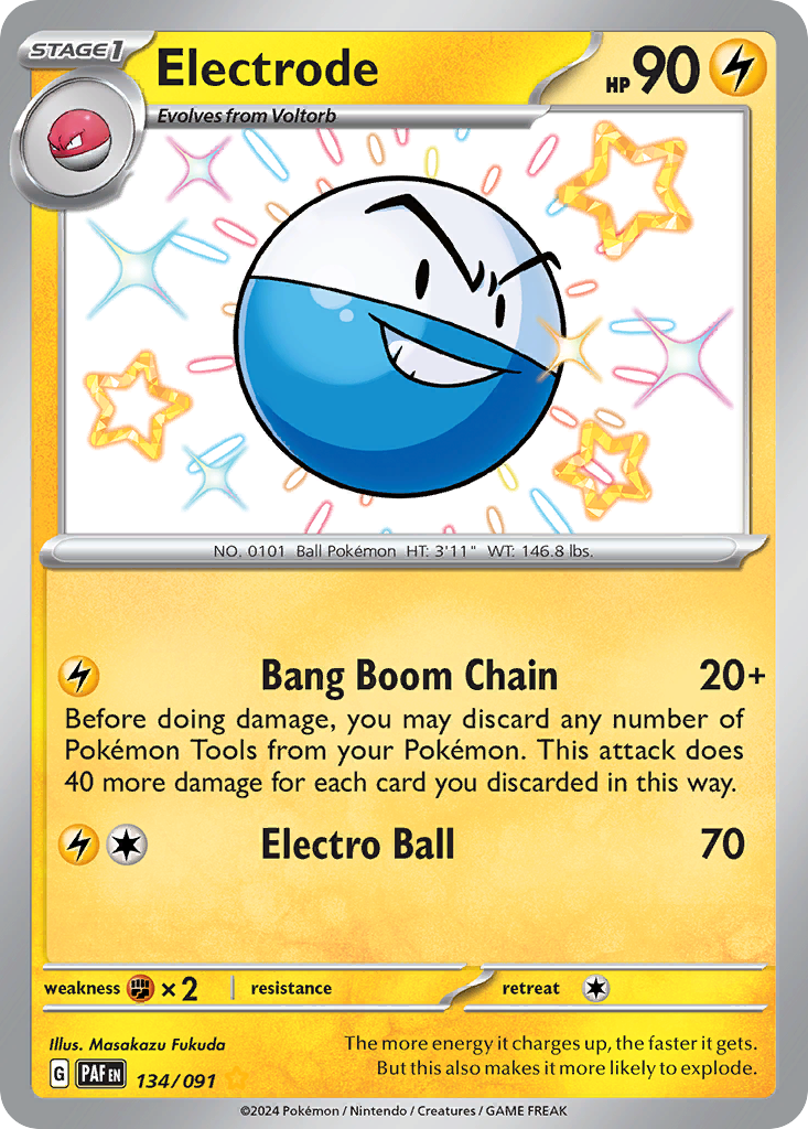 Electrode 134 Paldean Fates Pokémon card