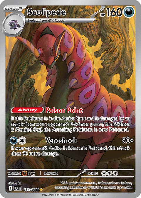 Scolipede 134 Black Bolt Pokémon card