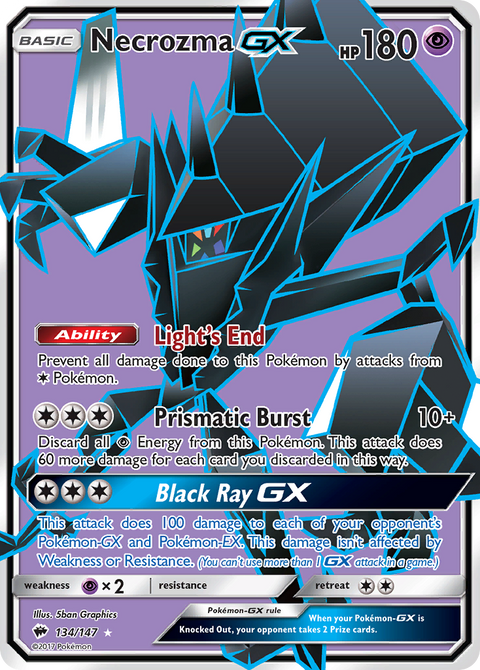 Necrozma-GX 134 Burning Shadows Pokémon card