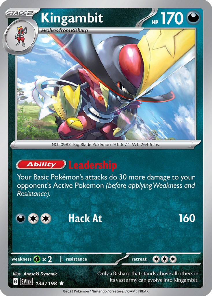 Kingambit 134 Scarlet & Violet Pokémon card