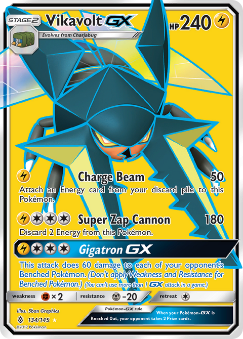 Vikavolt-GX 134 Guardians Rising Pokémon card