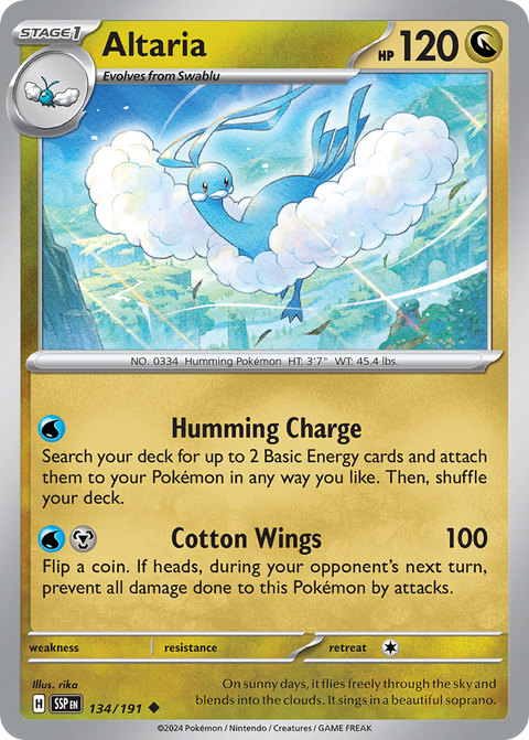 Altaria 134 Surging Sparks Pokémon card