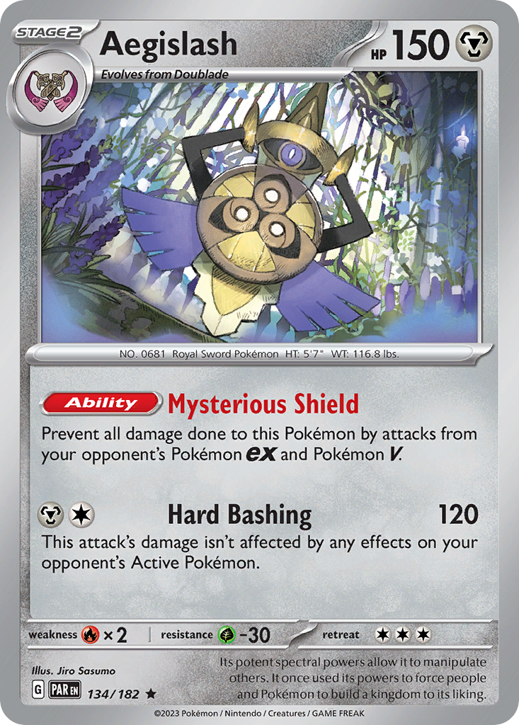 Aegislash 134 Paradox Rift Pokémon card