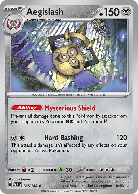 Aegislash 134 Paradox Rift Pokémon card