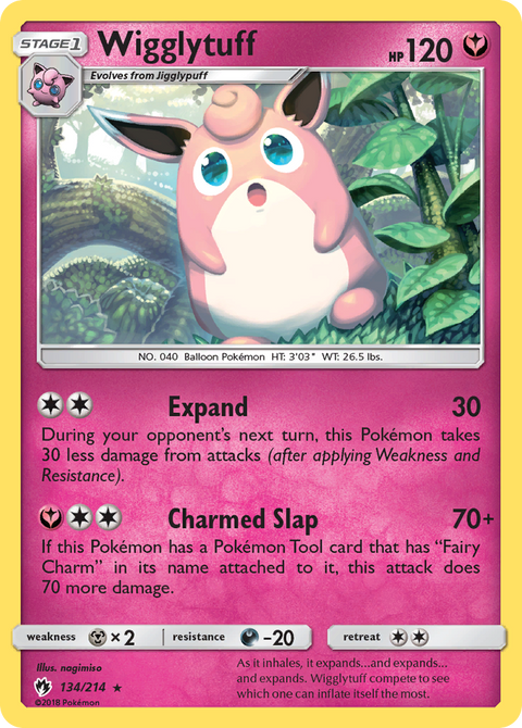 Wigglytuff 134 Lost Thunder Pokémon card
