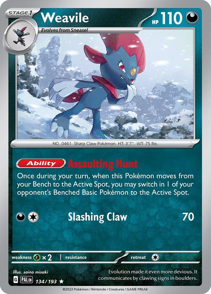Weavile 134 Paldea Evolved Pokémon card