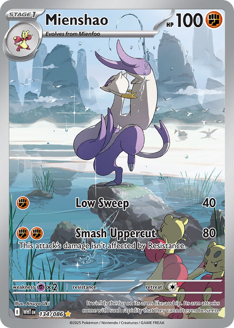 Mienshao 134 White Flare Pokémon card