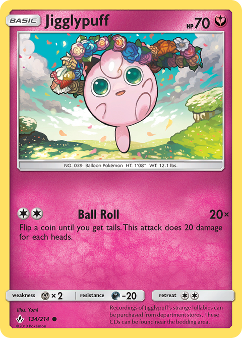 Jigglypuff 134 Unbroken Bonds Pokémon card