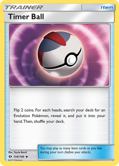 Timer Ball 134 Sun & Moon Pokémon card