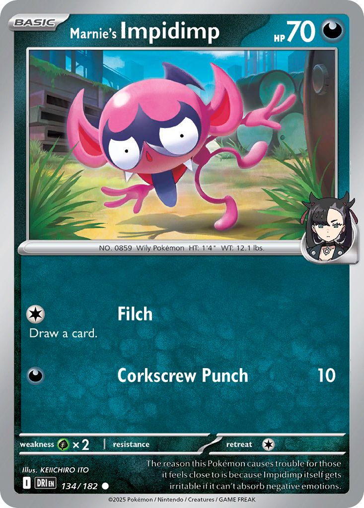 Marnie's Impidimp 134 Destined Rivals Pokémon card
