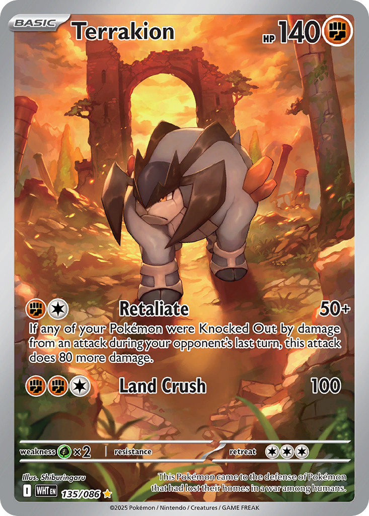 Terrakion 135 White Flare Pokémon card
