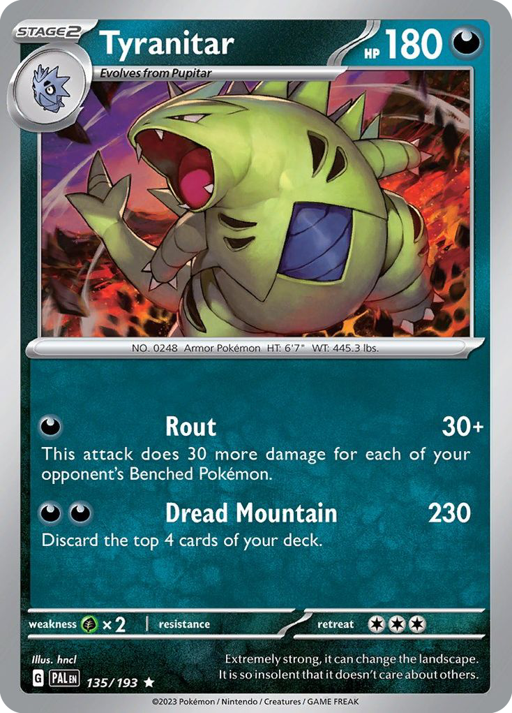 Tyranitar 135 Paldea Evolved Pokémon card