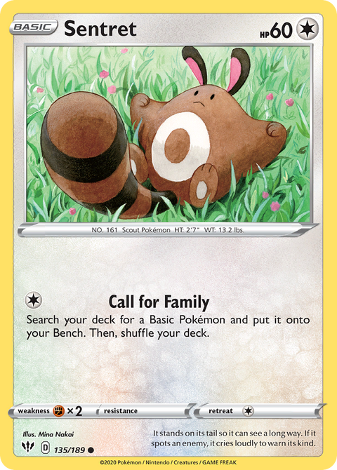 Sentret 135 Darkness Ablaze Pokémon card