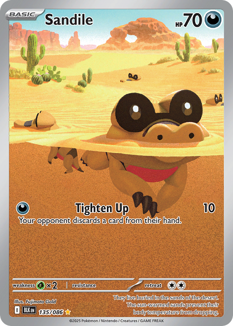 Sandile 135 Black Bolt Pokémon card