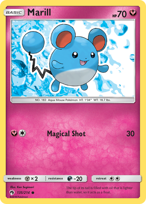 Marill 135 Lost Thunder Pokémon card