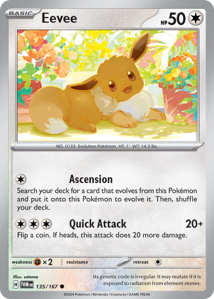 Eevee 135 Twilight Masquerade Pokémon card