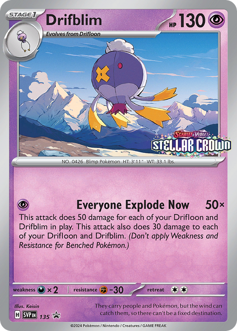 Drifblim 135 Scarlet & Violet Black Star Promos Pokémon card