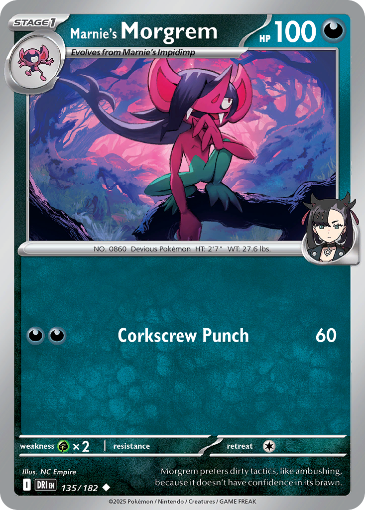 Marnie's Morgrem 135 Destined Rivals Pokémon card