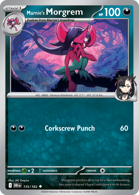 Marnie's Morgrem 135 Destined Rivals Pokémon card