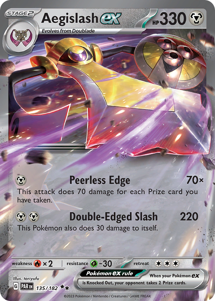 Aegislash ex 135 Paradox Rift Pokémon card