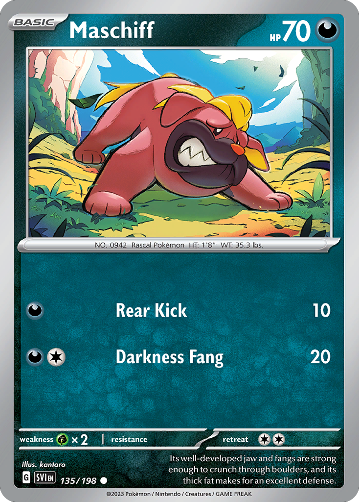 Maschiff 135 Scarlet & Violet Pokémon card