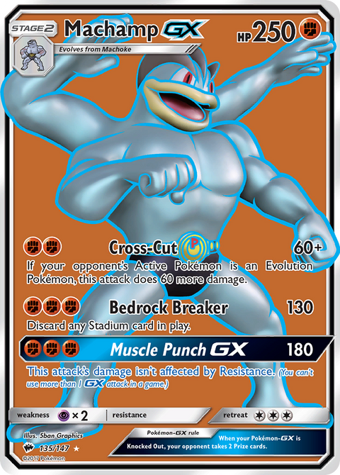 Machamp-GX 135 Burning Shadows Pokémon card