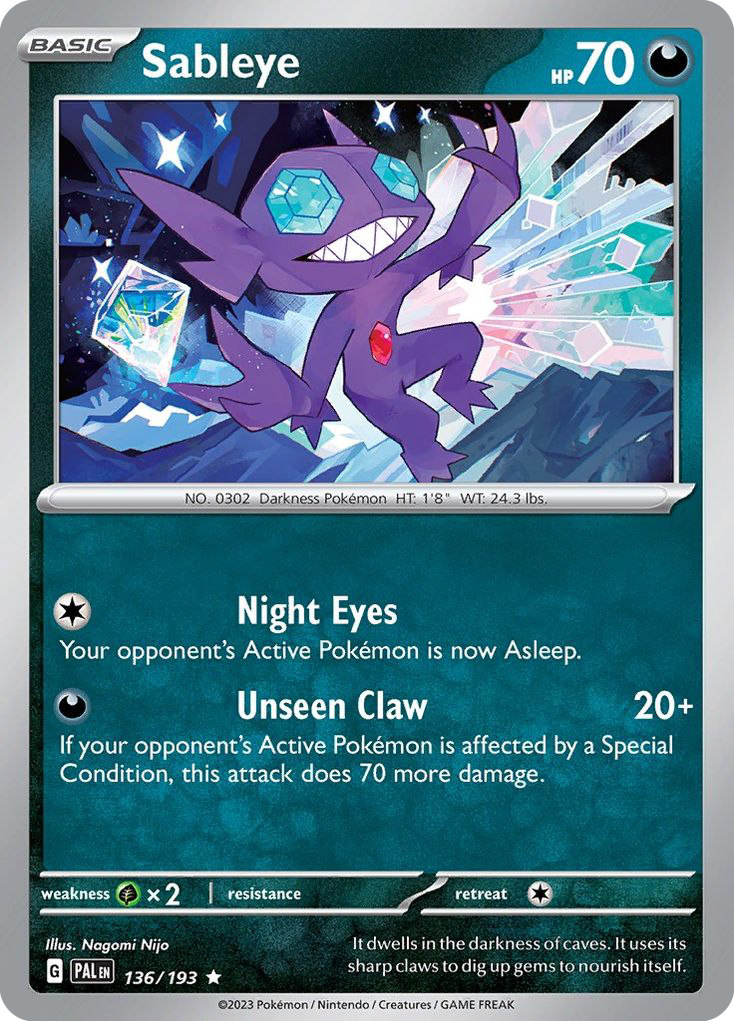 Sableye 136 Paldea Evolved Pokémon card