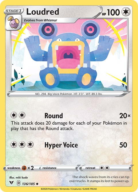Loudred 136 Vivid Voltage Pokémon card