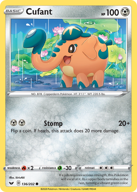 Cufant 136 Sword & Shield Pokémon card