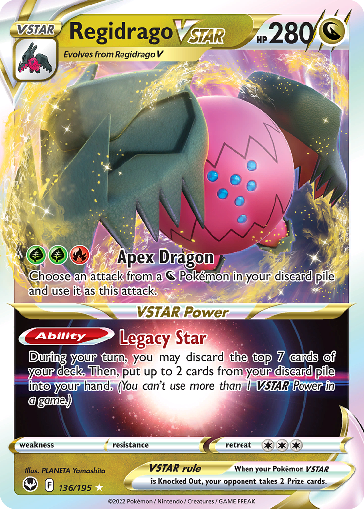 Regidrago VSTAR 136 Silver Tempest Pokémon card