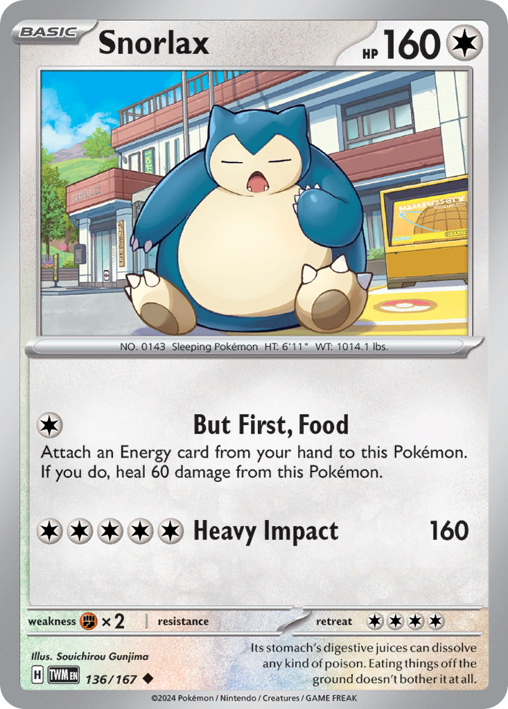 Snorlax 136 Twilight Masquerade Pokémon card