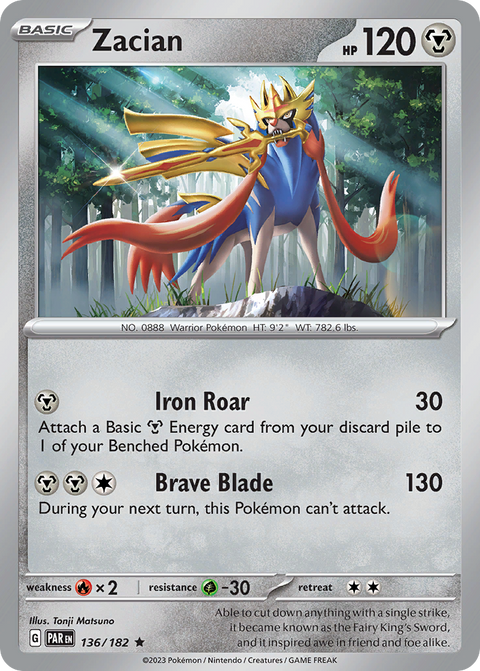 Zacian 136 Paradox Rift Pokémon card
